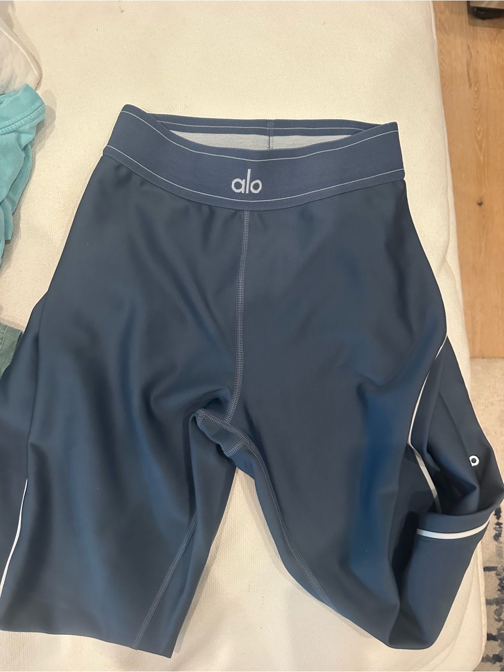 ALO Yoga Navy Blue High-Rise Biker Shorts